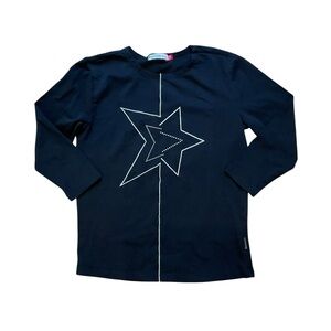4/$25 Kidichic Girls 3/4 Sleeve T-Shirt Size 14 Black White Star Design